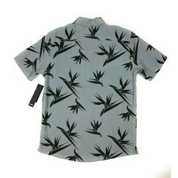 Hudson Mens XL Camp Collar Printed Short Sleeve Button Front Hawaiian Shirt - Picture 2 of 8